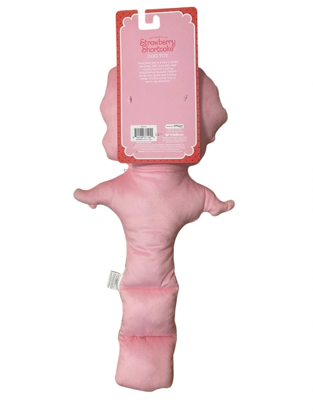 Strawberry Shortcake Dog Toy Plush Squeaky Crinkle Toy - NWT